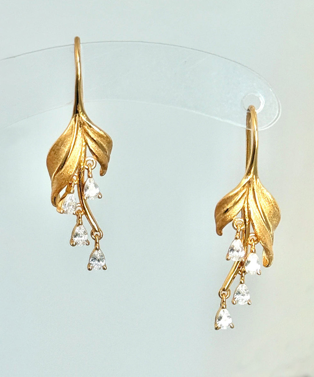 New Chinese Style Gold Zircon Tassel Drop Earrings
