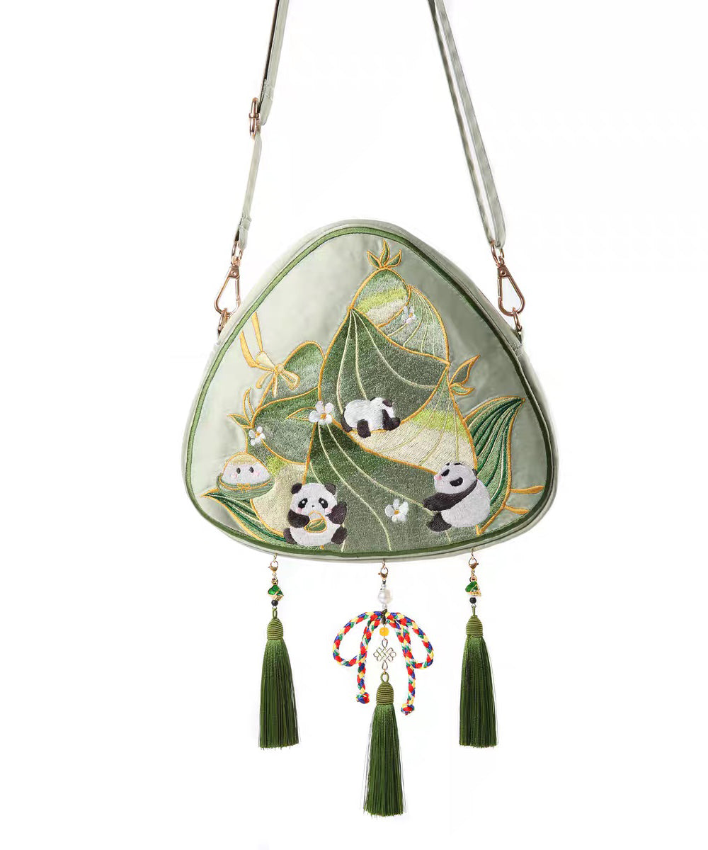 New Chinese Style Green Tassel Embroidered Crossbody Bag