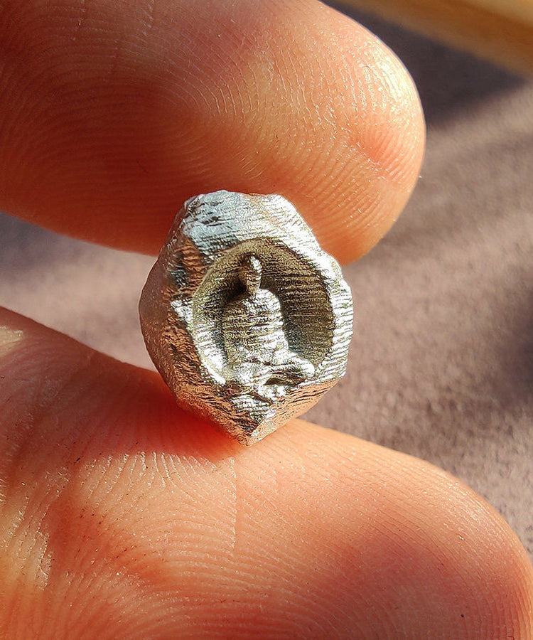 New Chinese Style Handmade Silver Buddha Statue Bead - Omychic