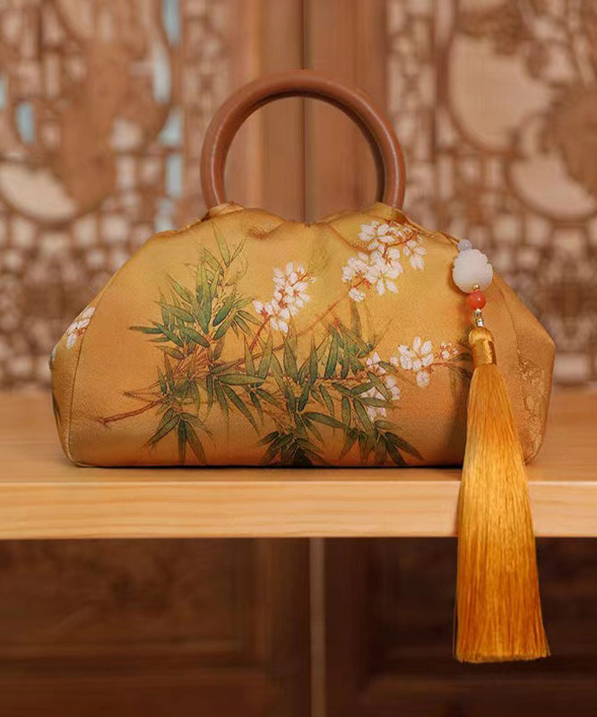 New Chinese Style Jade And Bamboo Design Women Handbag