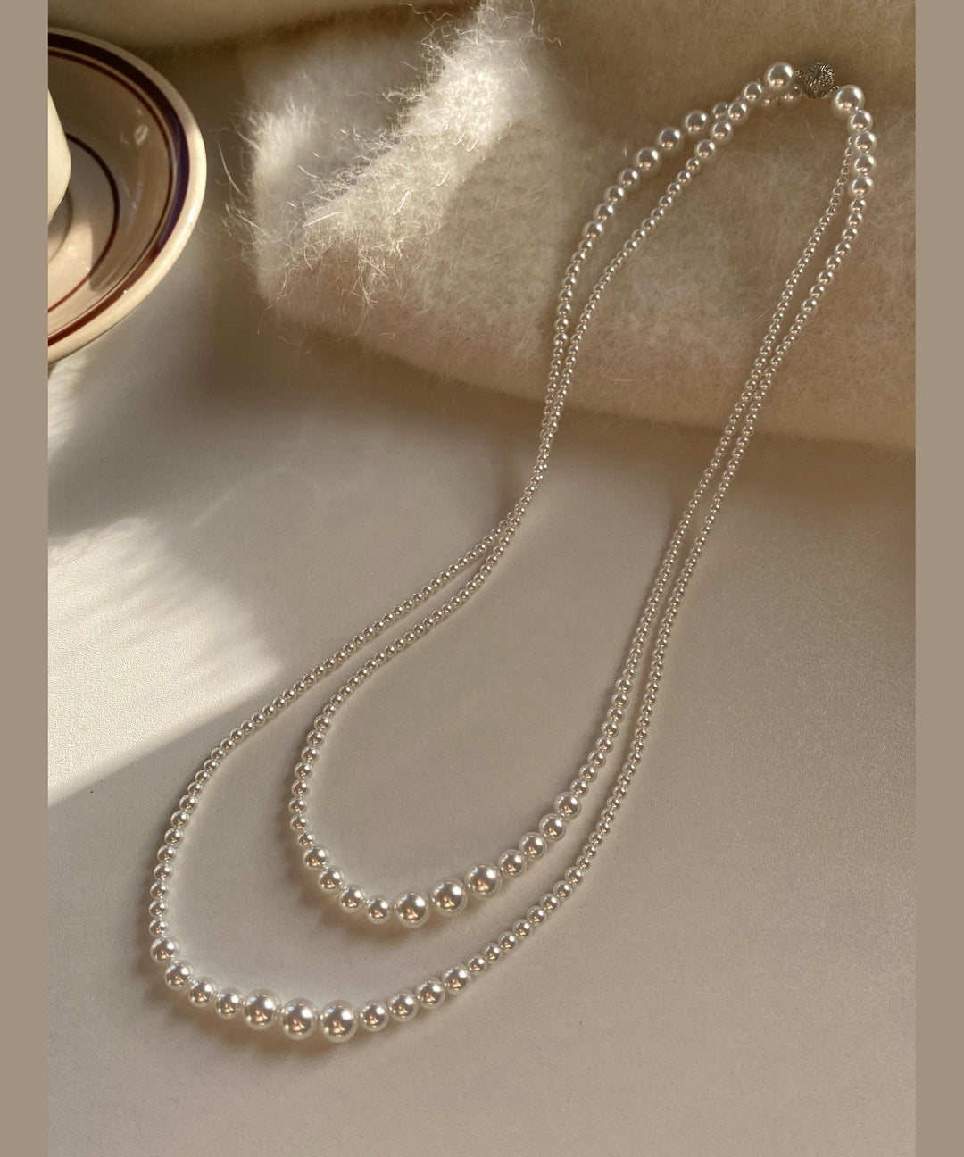 New Classy White Versatile Long Pearl Necklace