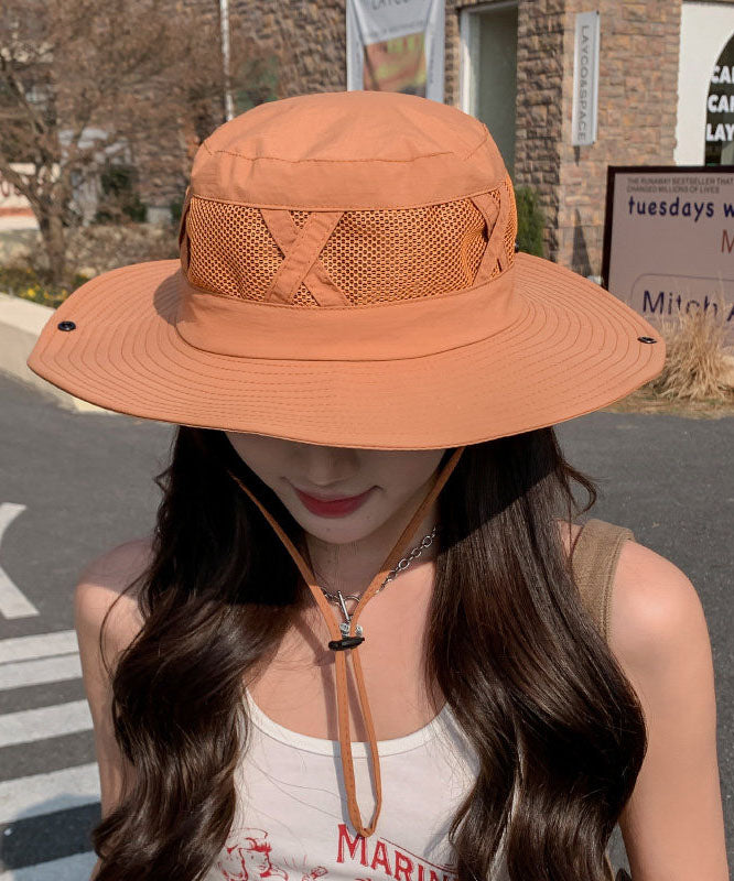 New Coffee Large Eaved Outdoor Breathable Bucket Hat