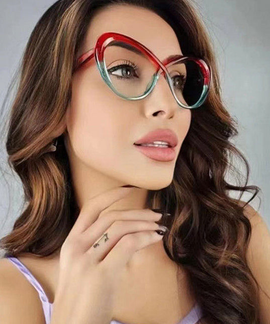 New Color Blocked Cross Irregular Pattern Full Frame Reading Glasses