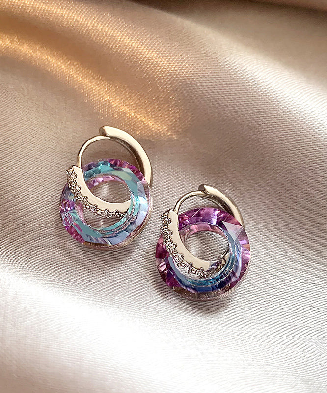 New Colorful Crystal Zircon Circle Earrings