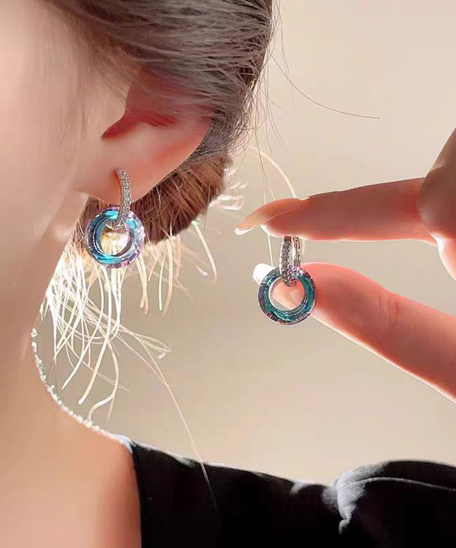 New Colorful Crystal Zircon Circle Earrings