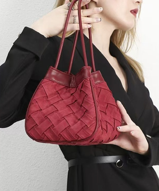 New Fashion Red Velvet Woven Tote Bag