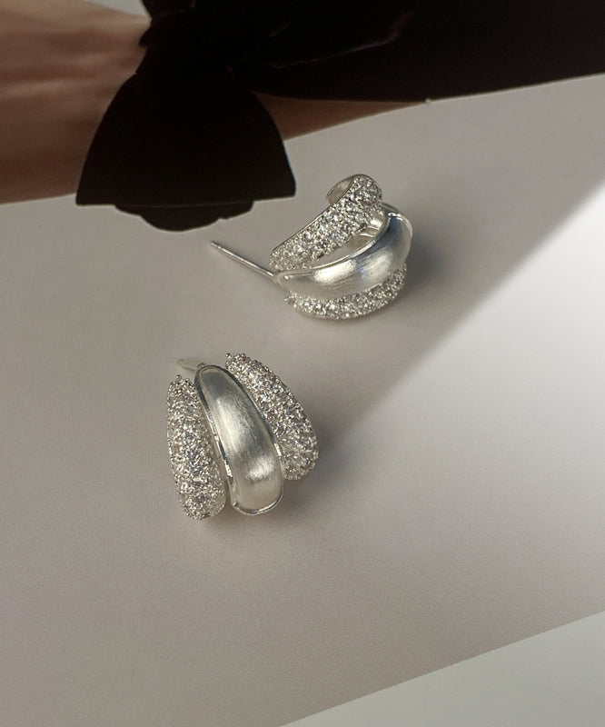 New Gold Layer Design Zircon Studded Earrings