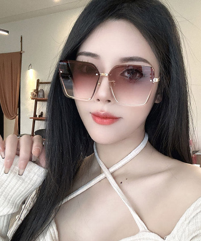 New Gradient Color Pink Metal UV Protection Sunglasses