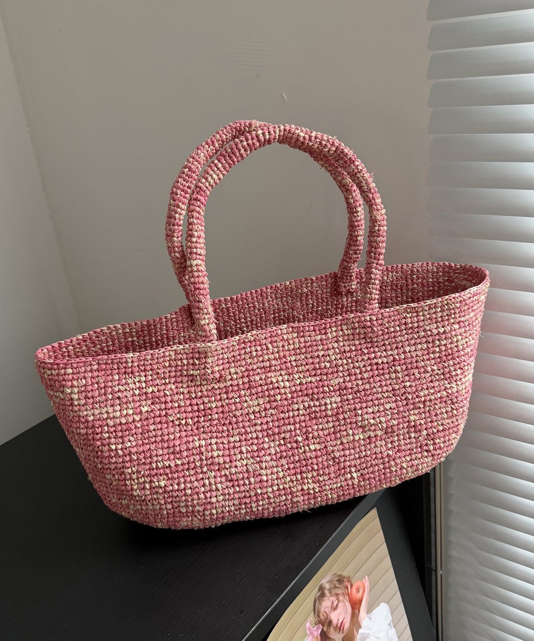 New Green Hand Straw Woven Fashionable Tote Bag
