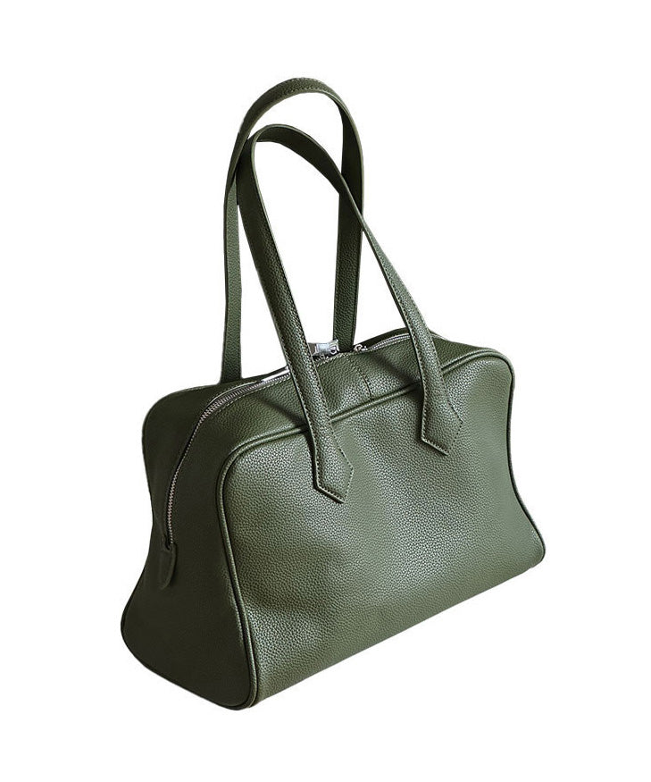 New Green Large Capacity Durable Calf Leather Tote Bag