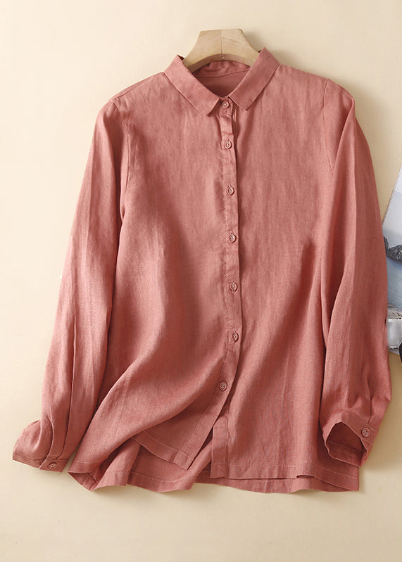 New Green Peter Pan Collar Button Solid Cotton Shirt Spring
