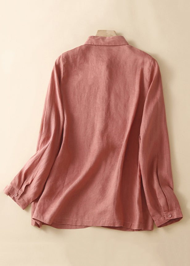 New Green Peter Pan Collar Button Solid Cotton Shirt Spring