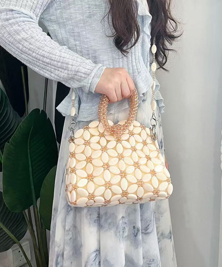 New Handmade Woven Bead Acrylic Tote Handbag