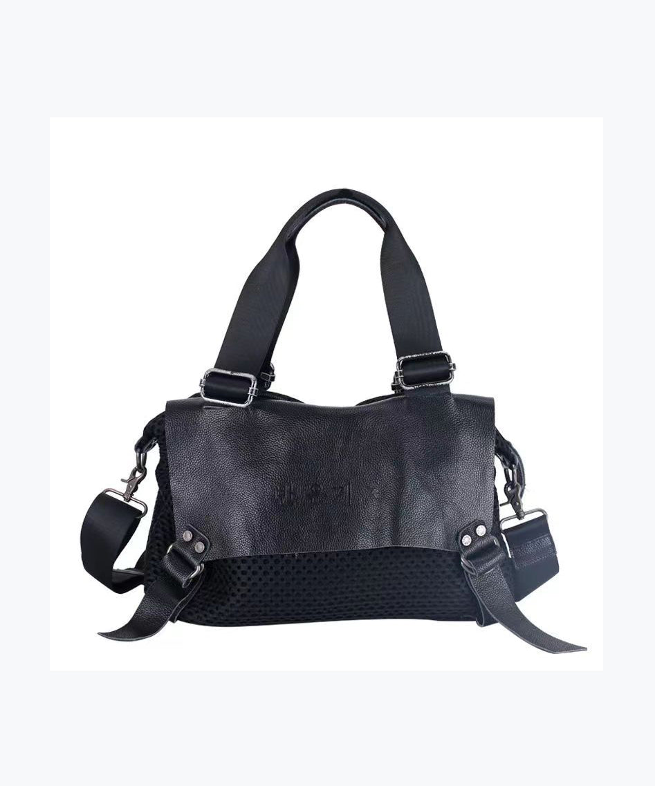 New High-Capacity Casual Black Messenger Bag