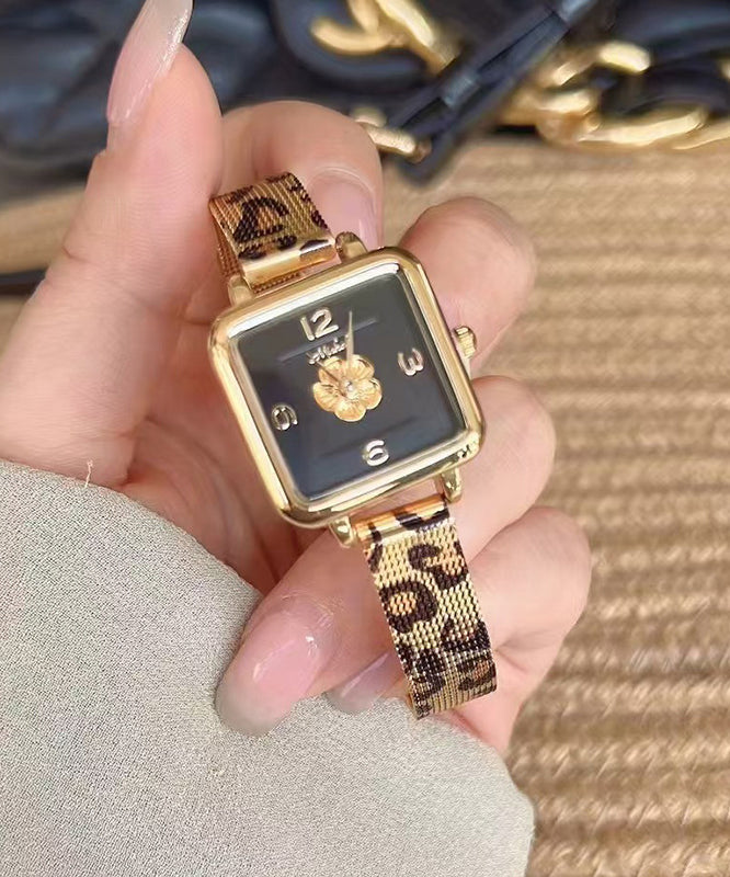 New Leopard Black Stainless Steel Quartz Movement Watches