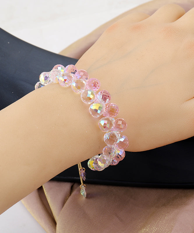 New Light Green Copper Alloy Crystal Telescoping Charm Bracelet