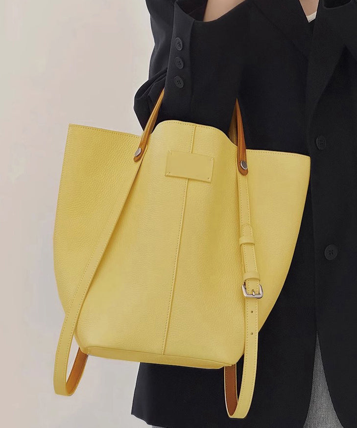 New Minimalist Beige Large Capacity Bucket Bag