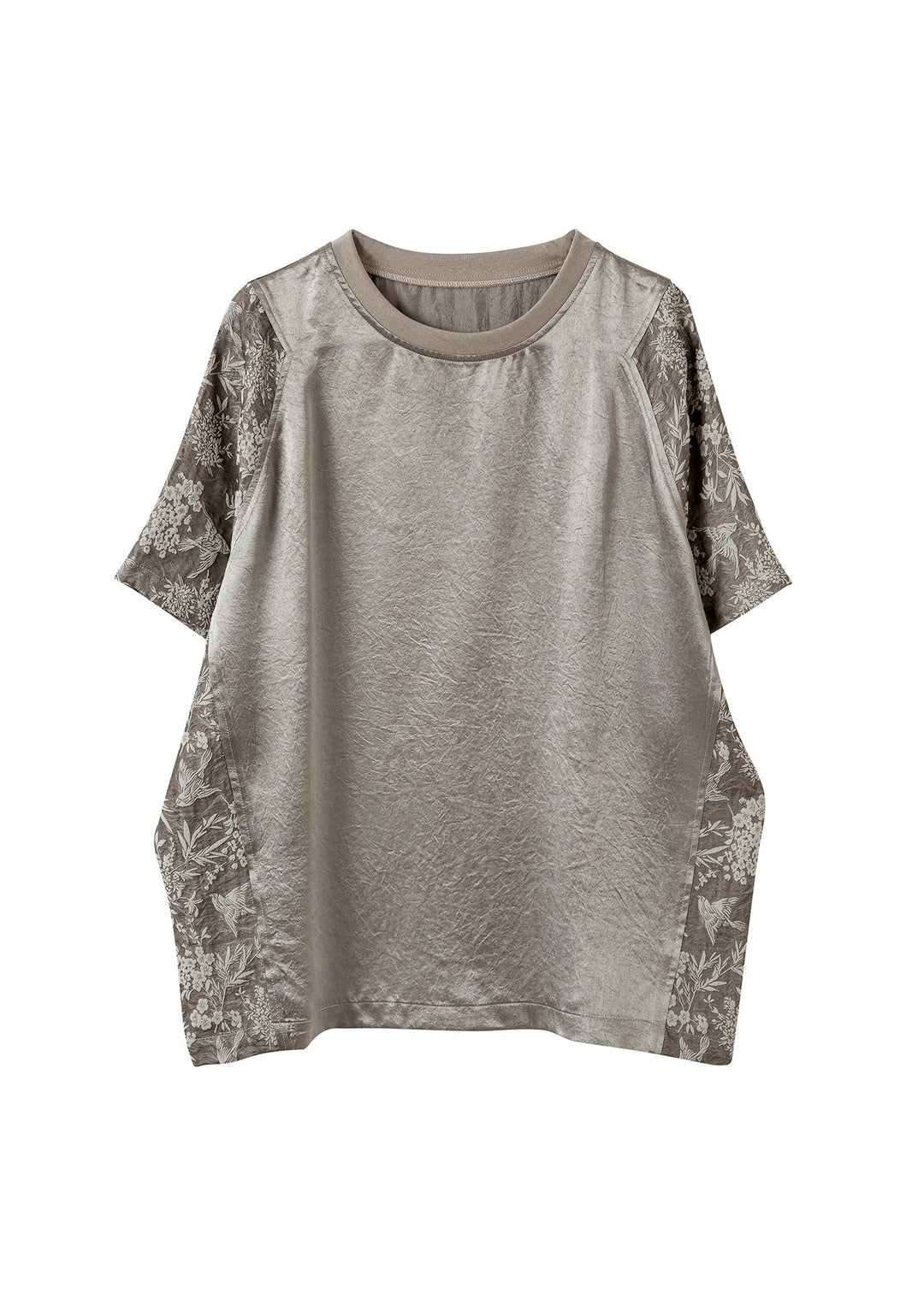 New O Neck Jacquard Patchwork Cotton T Shirt Top Summer