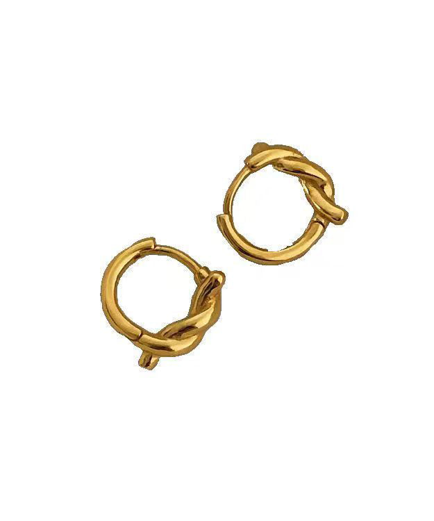 New Personalized Simple Knot Circle Earrings