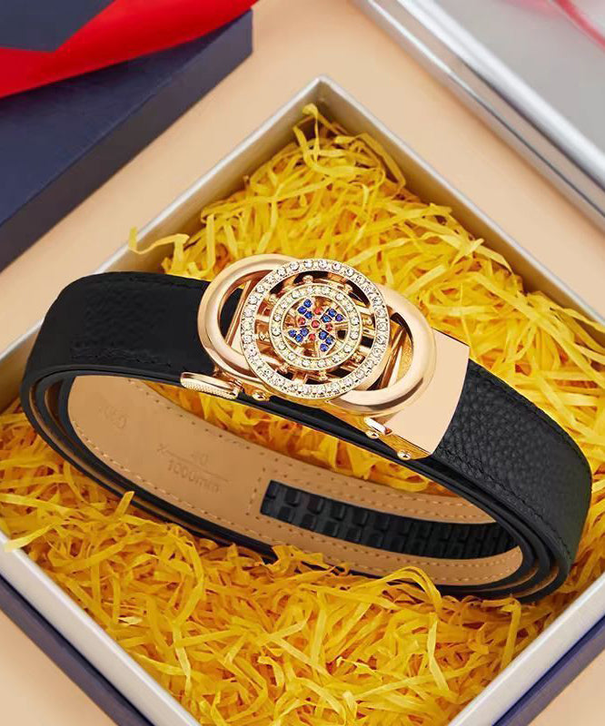 New Red Leather Alloy Zircon Watches