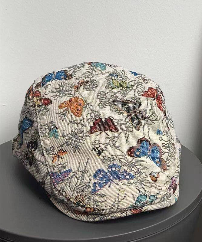 New Retro Black Butterfly Embroidery Beret Hat