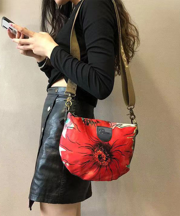 New Retro Red Print Versatile CrossBody Bag