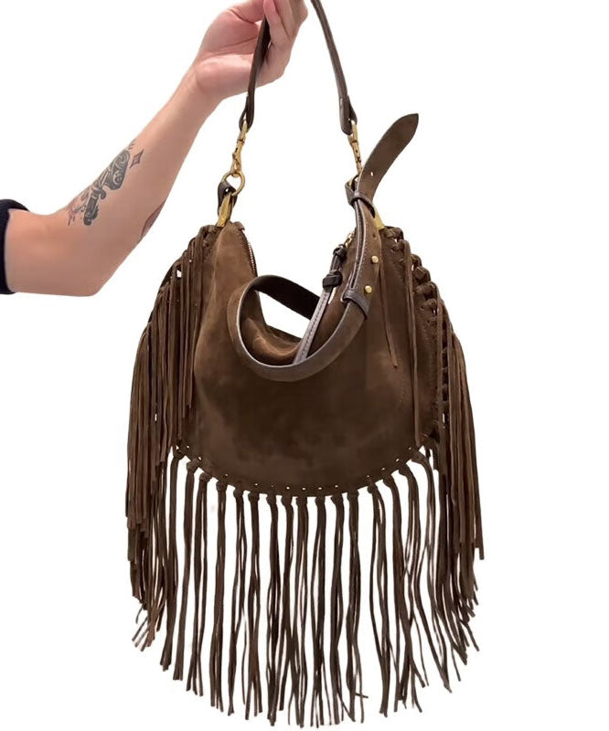 New Retro Tassel Suede Solid Durable Shoulder Bag