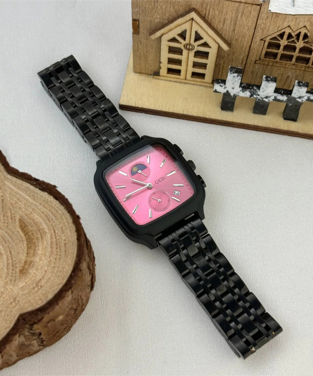 New Rose Stainless Steel Quartz Movement Square Watches