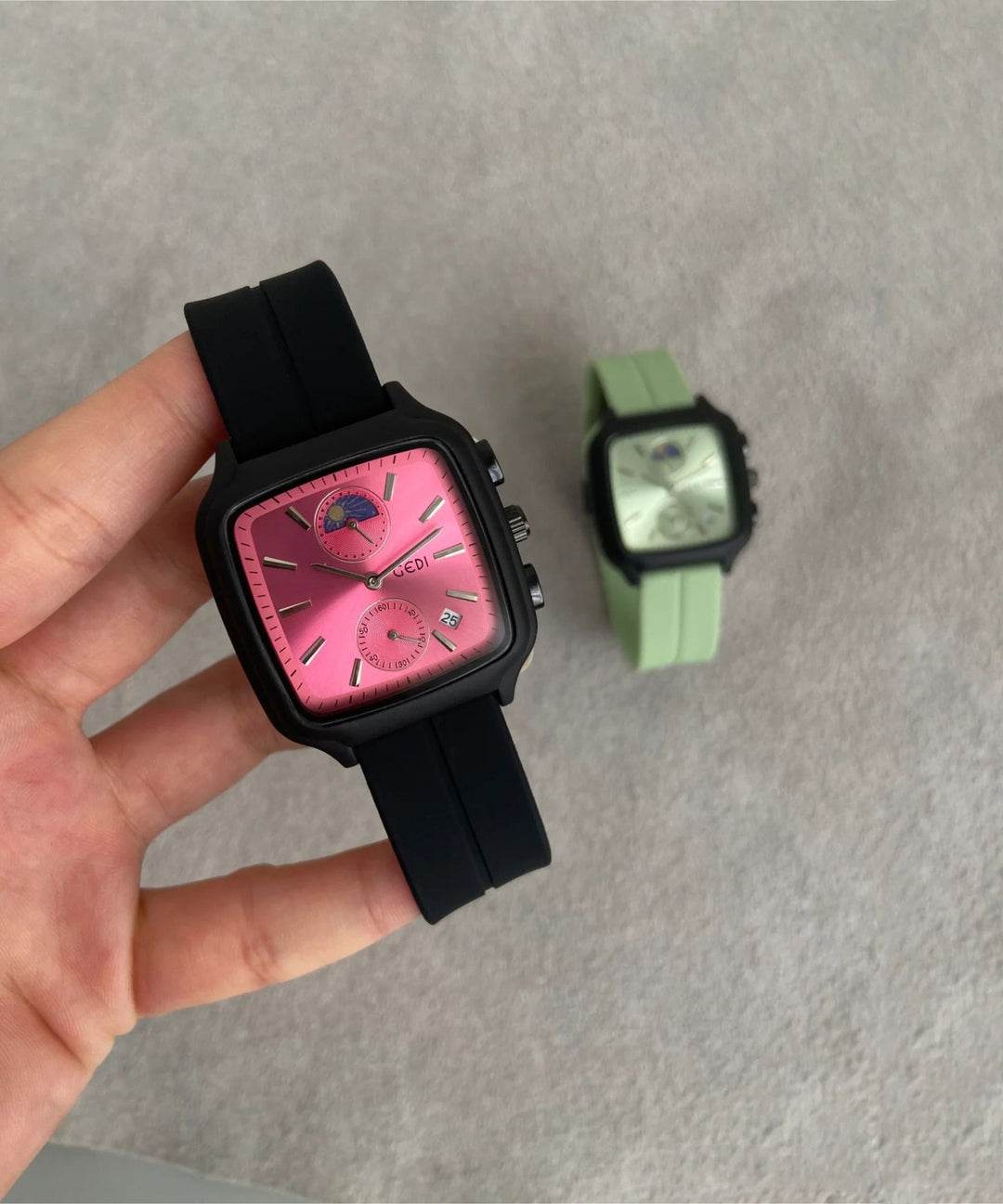 New Rose Stainless Steel Quartz Movement Square Watches