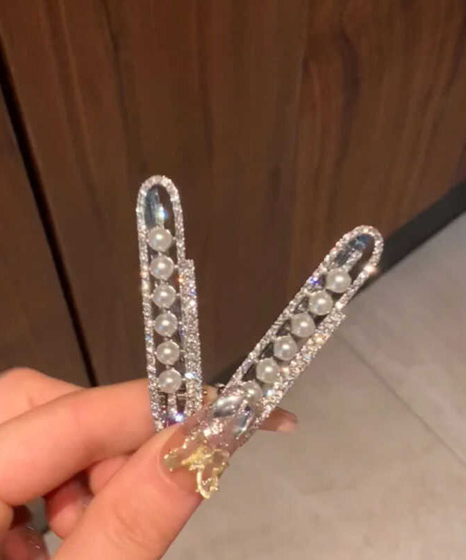 New Silk Alloy Pearl Zircon A Pair Hairpin