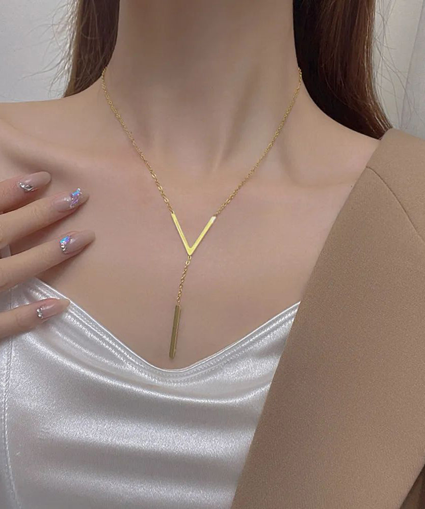 New V-Shaped Long Sexy Clavicle Gold Colour Chain Neckla