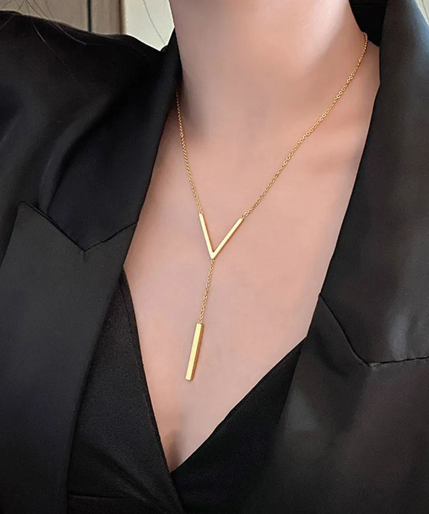 New V-Shaped Long Sexy Clavicle Gold Colour Chain Neckla