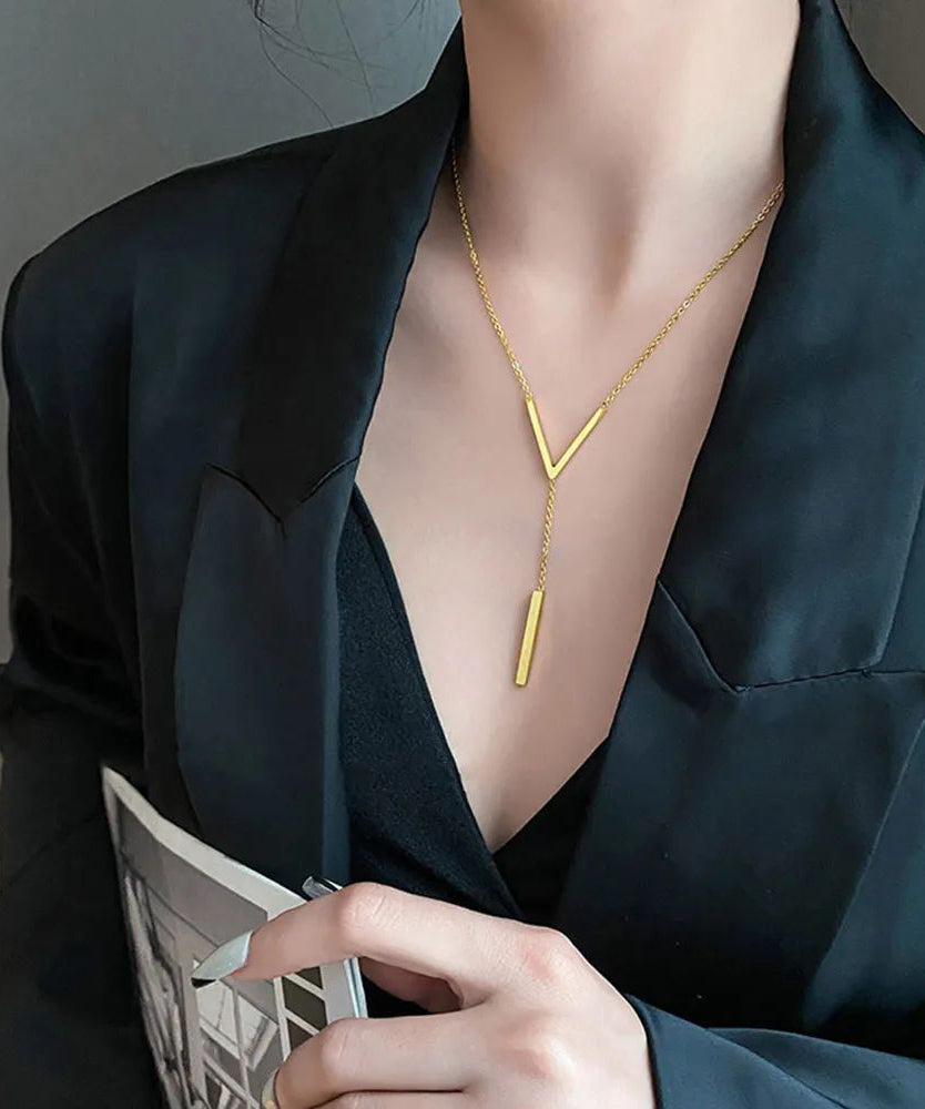 New V-Shaped Long Sexy Clavicle Gold Colour Chain Neckla