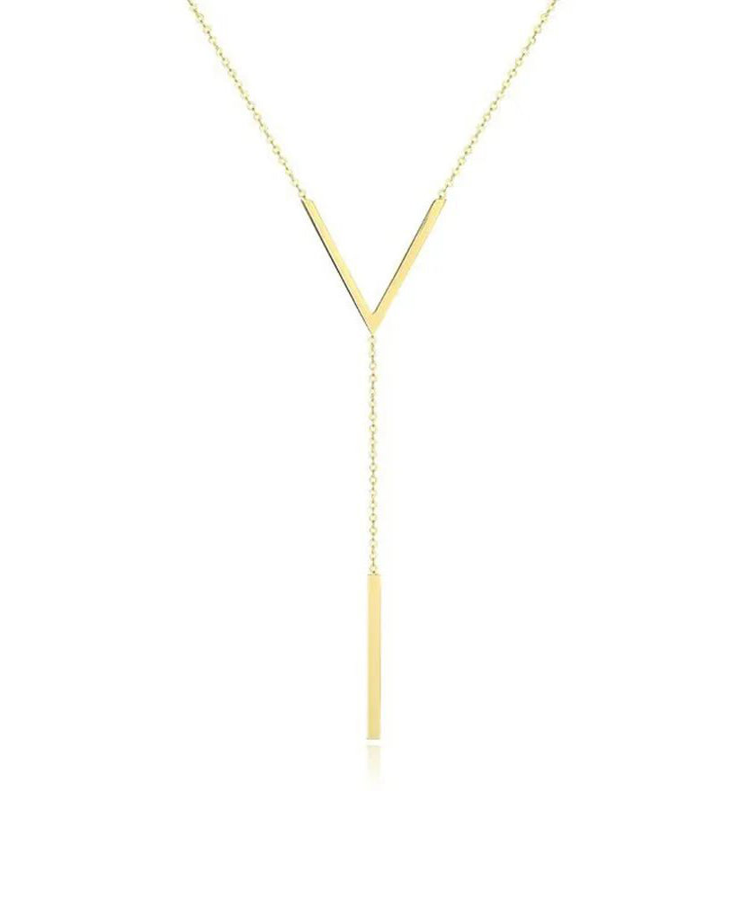 New V-Shaped Long Sexy Clavicle Gold Colour Chain Neckla