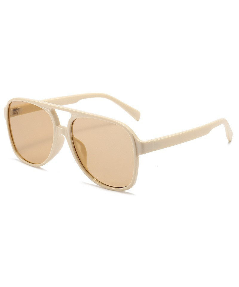 New Women's Yellow Large Frame Sunscreen Sunglasses