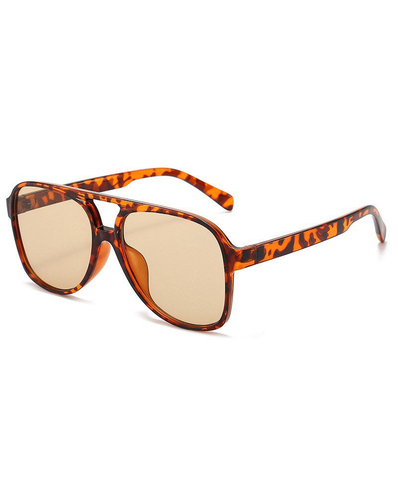 New Women's Yellow Large Frame Sunscreen Sunglasses