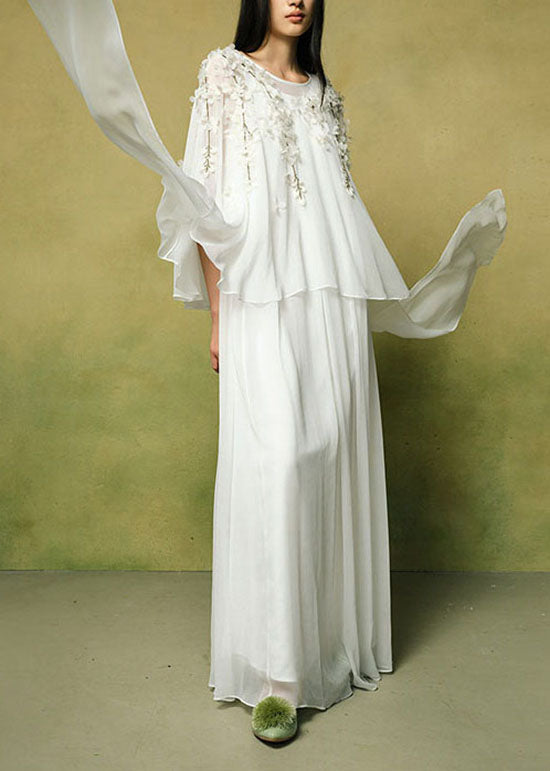 New Yellow O-Neck Petal Shawl And Dress Two-Piece Set Summer