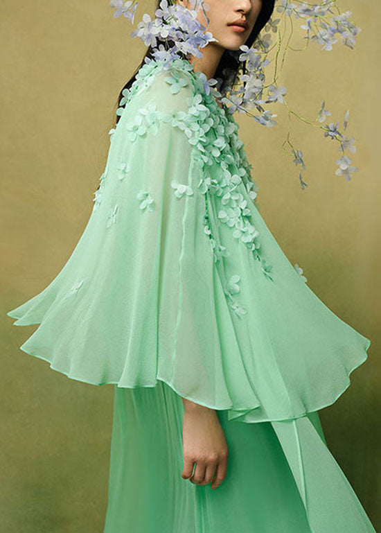 New Yellow O-Neck Petal Shawl And Dress Two-Piece Set Summer