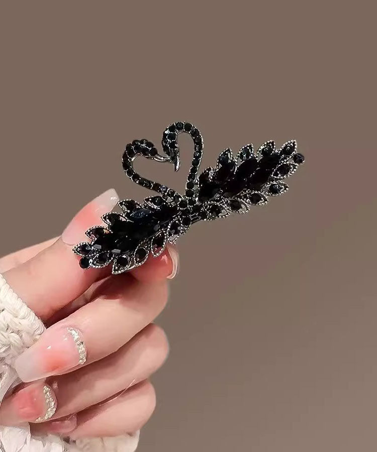 Novelty Black Alloy Crystal Zircon Black Swan Hairpin