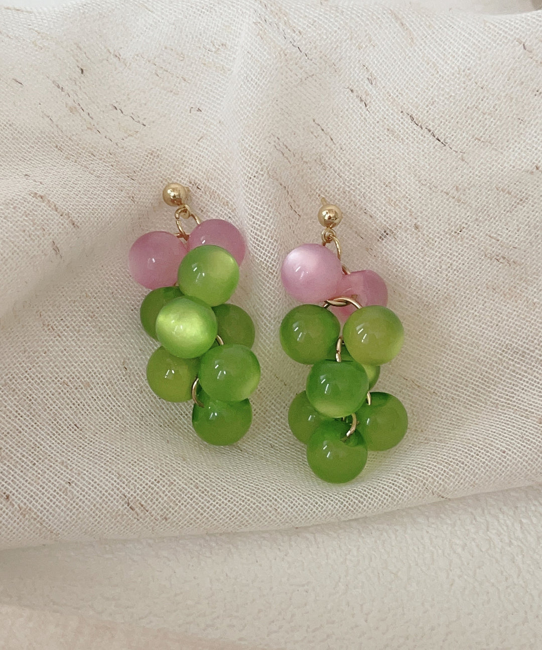 Novelty Colorblock Copper Alloy Grape Skewers Drop Earrings