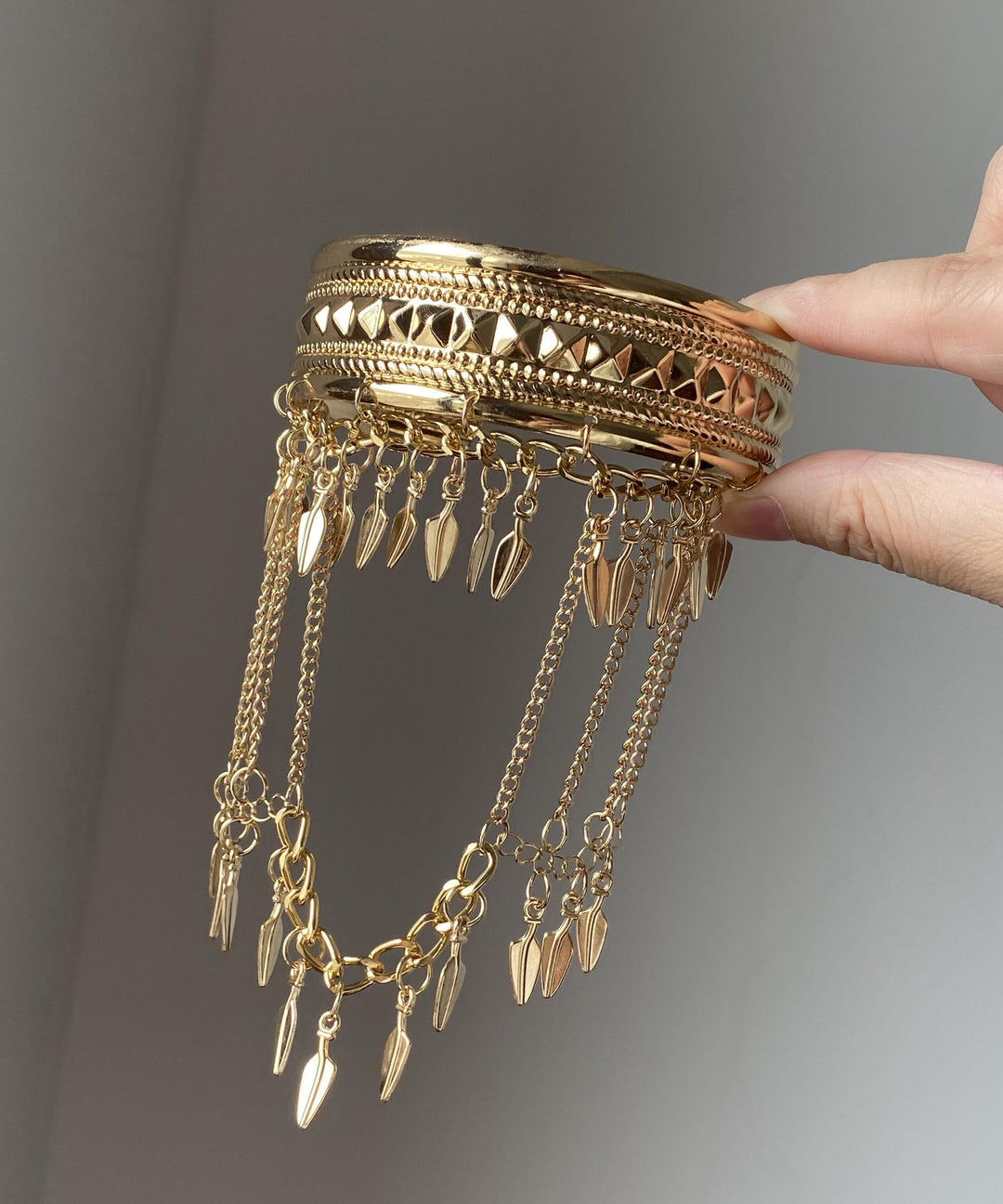 Novelty Gold Metal Leaf Tassel Chain Bracelet And Body Chain