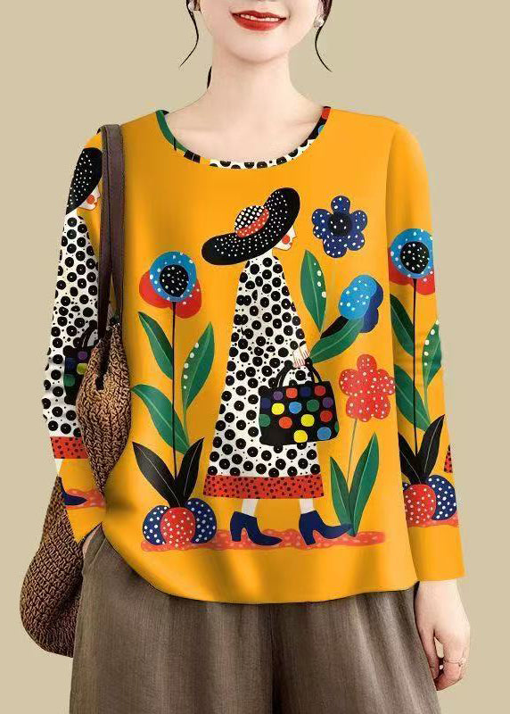 Novelty Oversized Print Cotton Shirts Fall