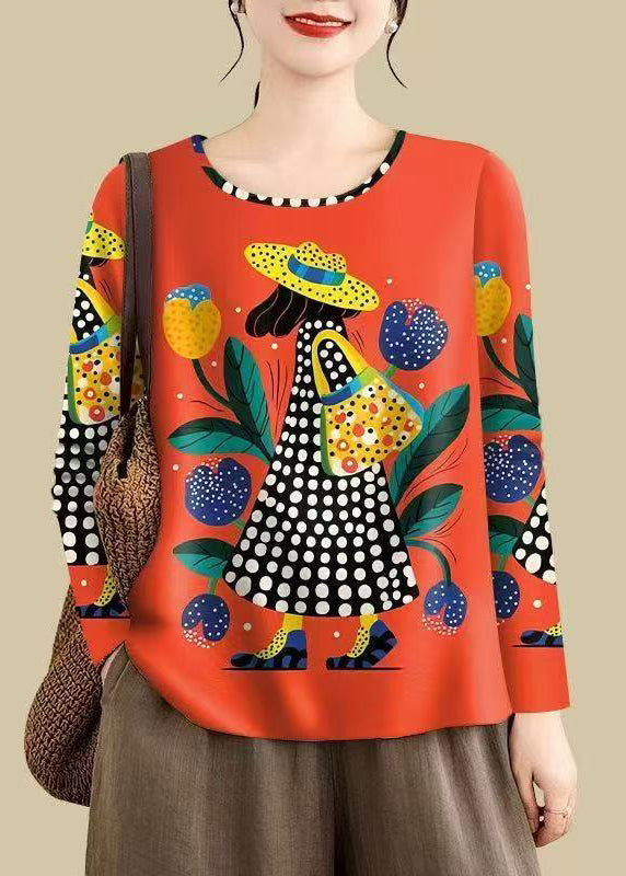 Novelty Oversized Print Cotton Shirts Fall