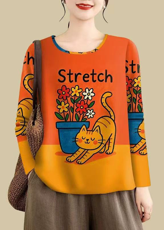 Novelty Oversized Print Cotton Shirts Fall