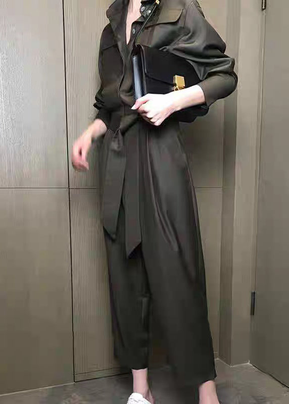 Novelty Peter Pan Collar Tunic Jumpsuit Spring