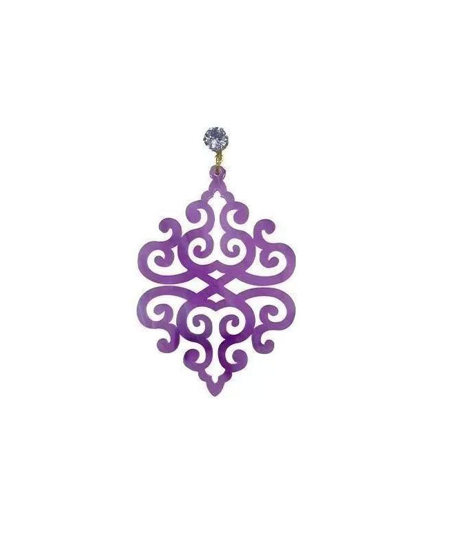 Novelty Purple Acrylic Hollow Out Cloud Drop Earrings