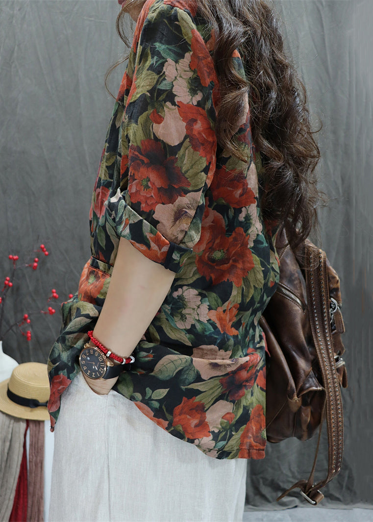 Orange Button Pockets Cotton Coats Peter Pan Collar Bracelet Sleeve