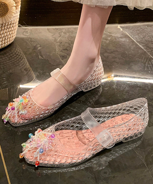 Orange Sandals Splicing Hollow Out Tassel Decorated