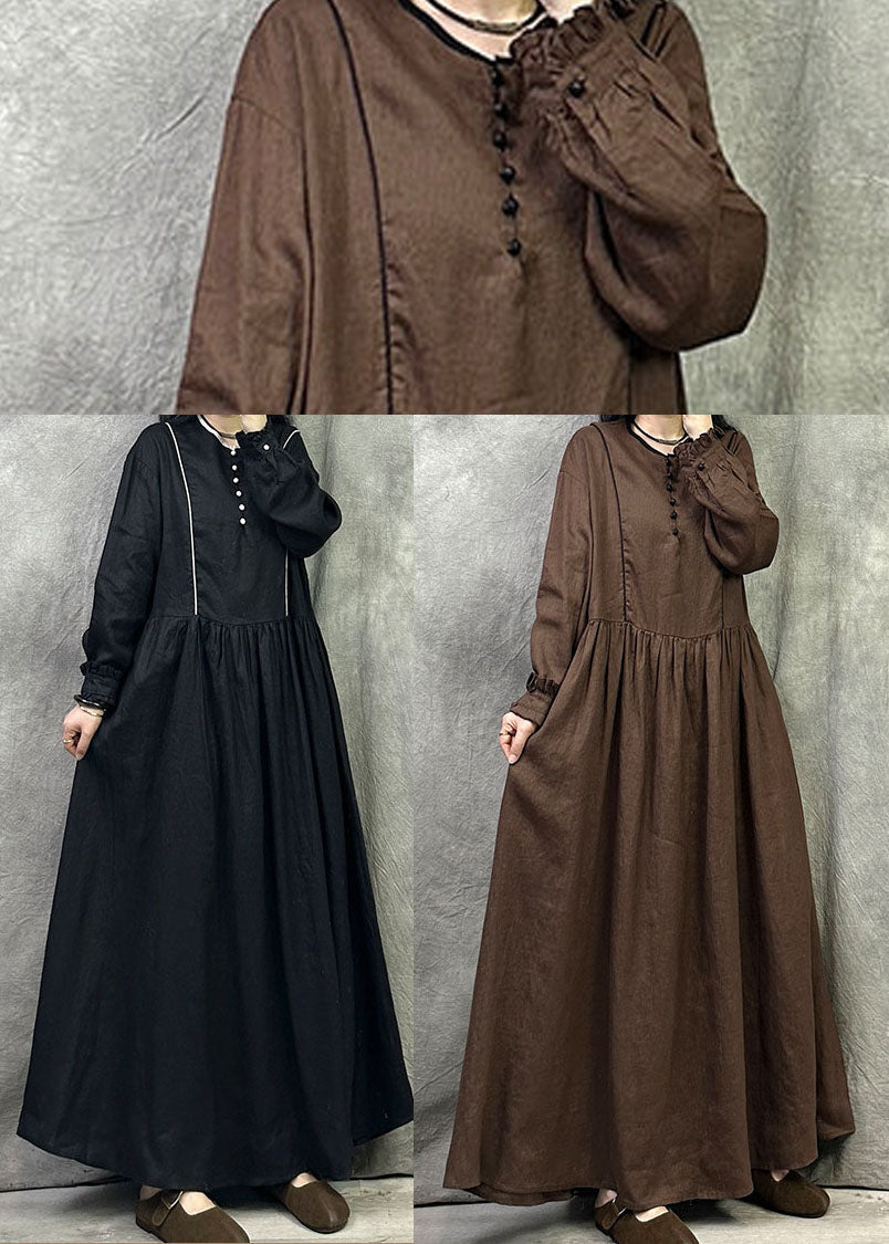 Organic Black Oversized Exra Large Hem Cotton Dresses Fall