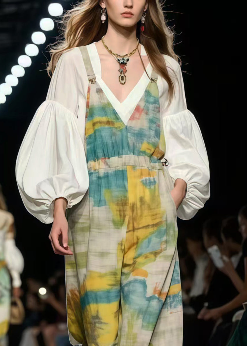 Organic Oversized Tie Dye Cotton Overalls Jumpsuit Summer